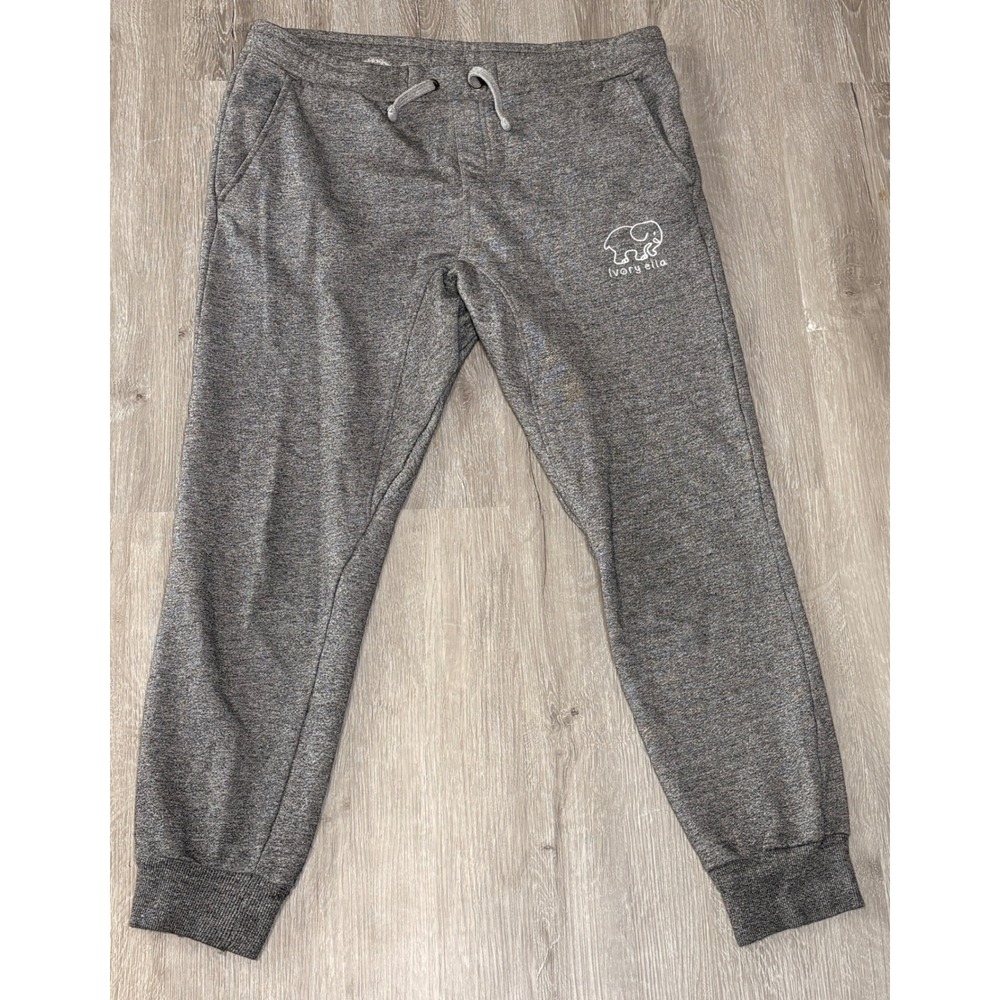 Ivory Ella Womens Heather Gray Jogger Sweatpants Elephant Logo Size‎ Medium